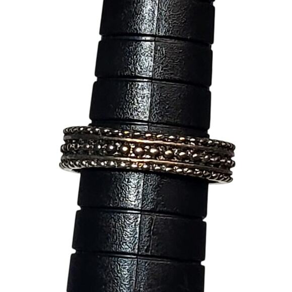 Silver Tone Minimalist Sz 5 Basic Design Unsigned - Picture 2 of 5